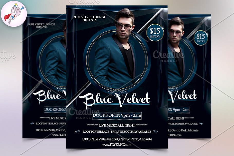 Blue Velvet Club Flyer Template