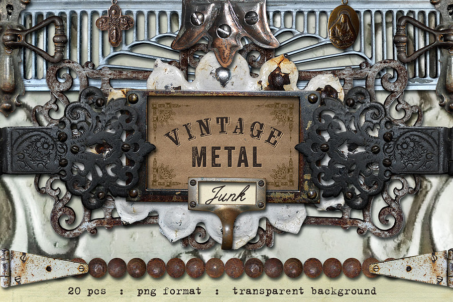 Vintage Metal Junk Graphics Set 3 in Objects - product preview 8