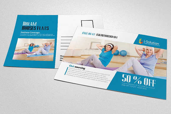 Body Fitness Gym PostCard in Postcard Templates - product preview 1