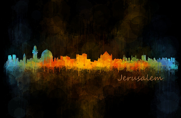 10x files Pack Jerusalem Skylines in Illustrations - product preview 3