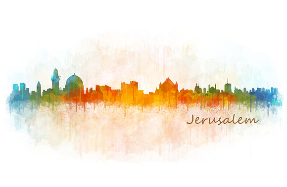 10x files Pack Jerusalem Skylines in Illustrations - product preview 5