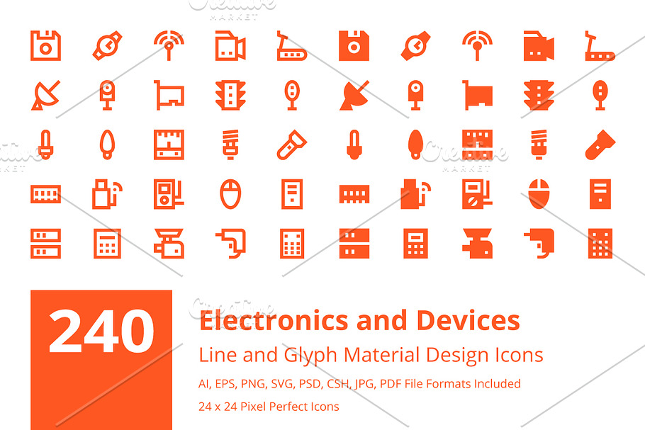 240 Electronics and Devices Icons