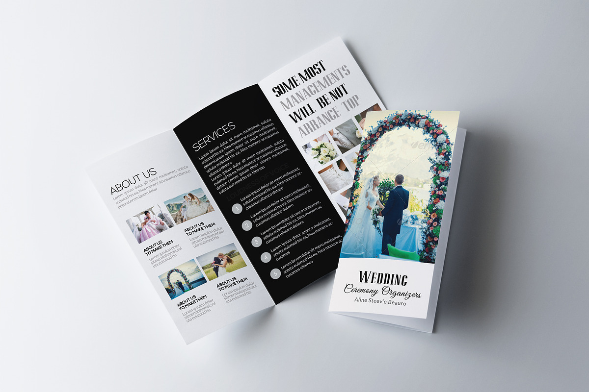 Wedding Trifold Brochure Template in Brochure Templates - product preview 8