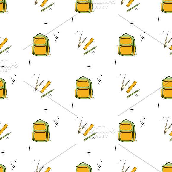 Back to school seamless patterns set in Illustrations - product preview 1