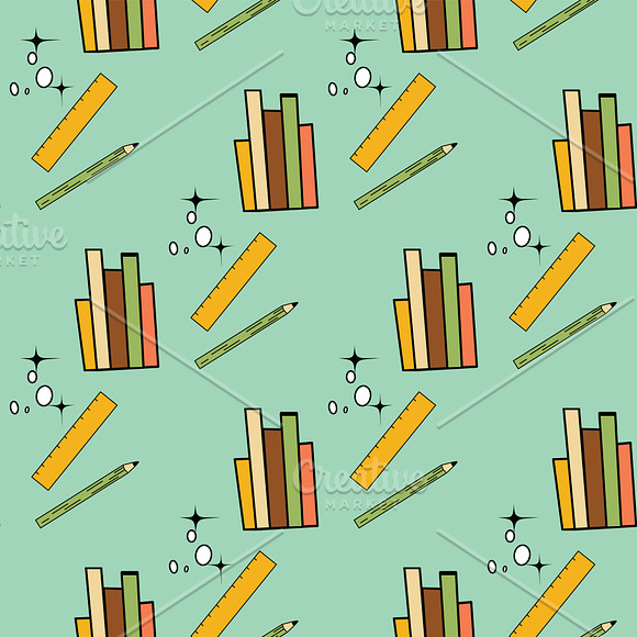 Back to school seamless patterns set in Illustrations - product preview 3
