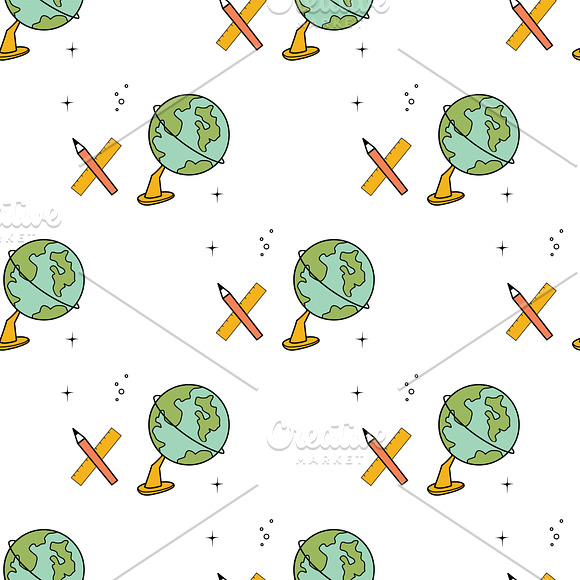Back to school seamless patterns set in Illustrations - product preview 6