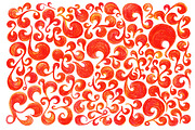 Red orange swirl doodle pattern
