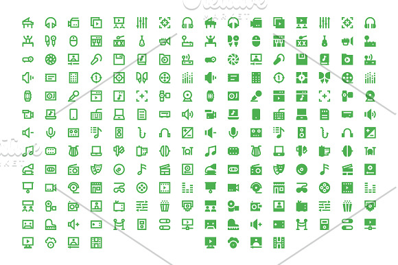 200 Multimedia Material Design Icons in Graphics - product preview 1