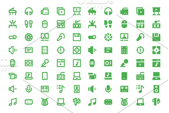 200 Multimedia Material Design Icons in Graphics - product preview 2