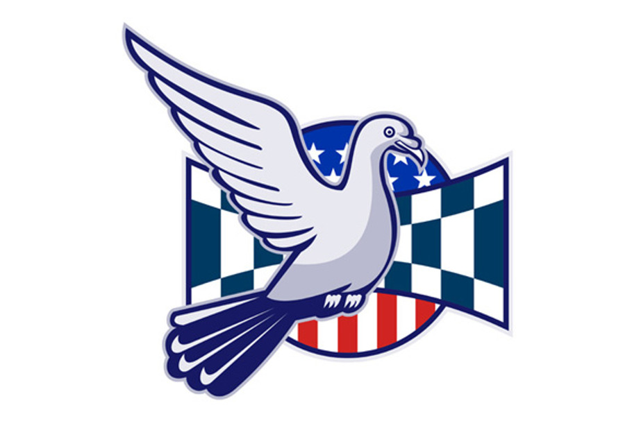 Racing Pigeon Race Flag American