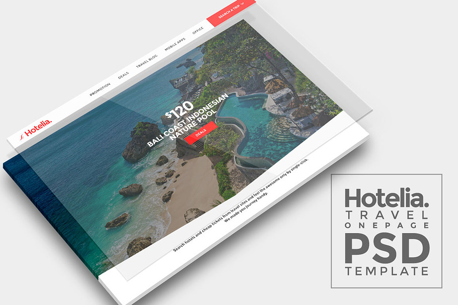 Hotelia Travel Onepage PSD
