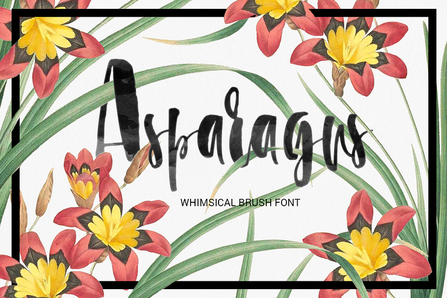 Asparagus - whimsical brush font