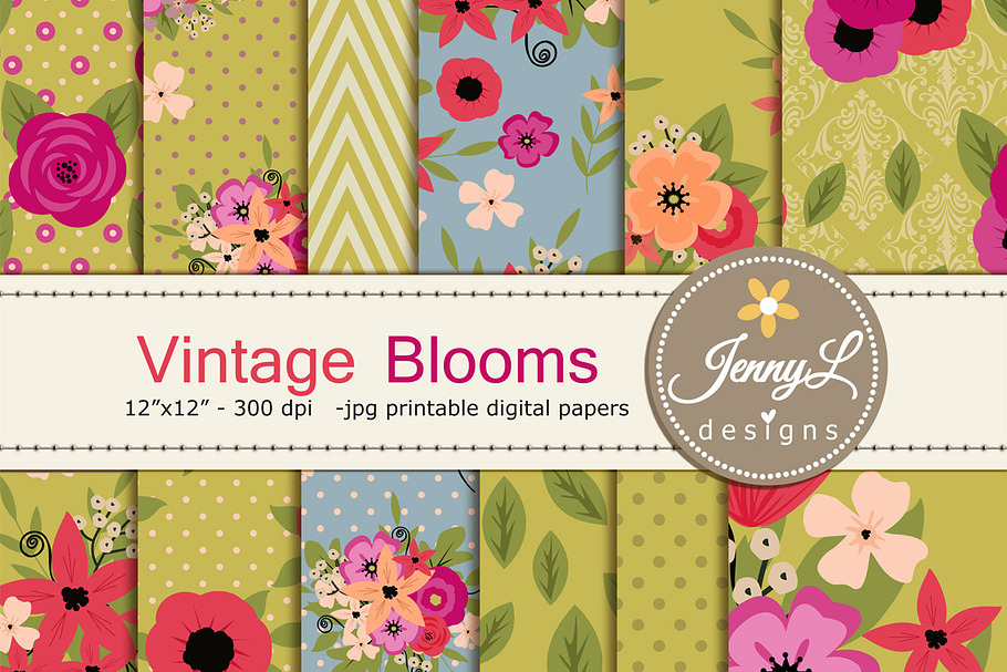 Vintage Floral Digital Paper