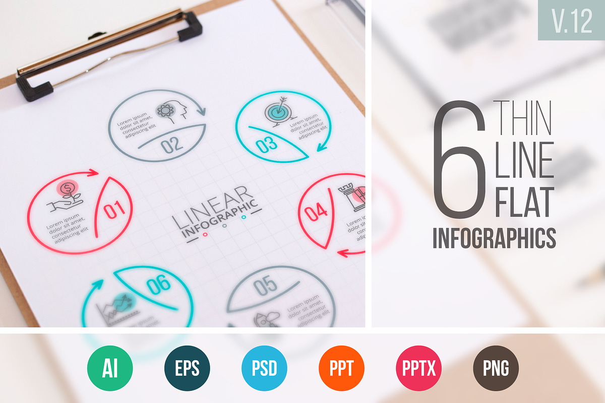 Linear elements for infographic v.12 in PowerPoint Templates - product preview 8