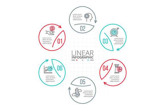 Linear elements for infographic v.12 in PowerPoint Templates - product preview 6