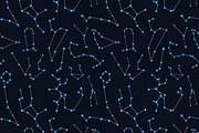 Bright blue constellations pattern