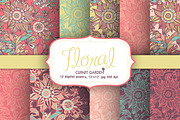 Floral romantic papers pack