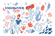 Underwater Love Vector Clipart