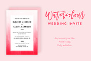 Ombre Watercolor Wedding Invite