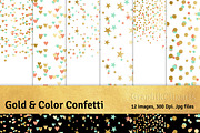 Gold & Color Confetti (PNG included)