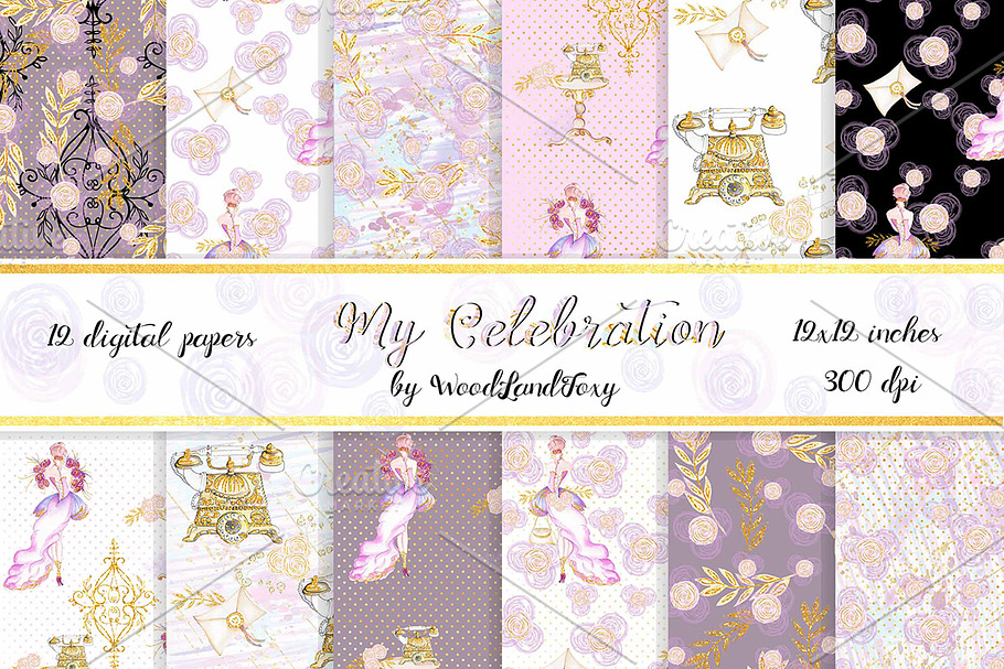Watercolor Fashion Papers in Patterns - product preview 8