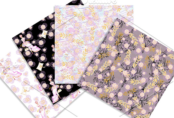Watercolor Fashion Papers in Patterns - product preview 3