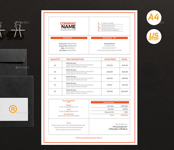 Simple Invoices in Stationery Templates - product preview 2