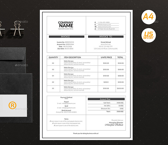 Simple Invoices in Stationery Templates - product preview 3
