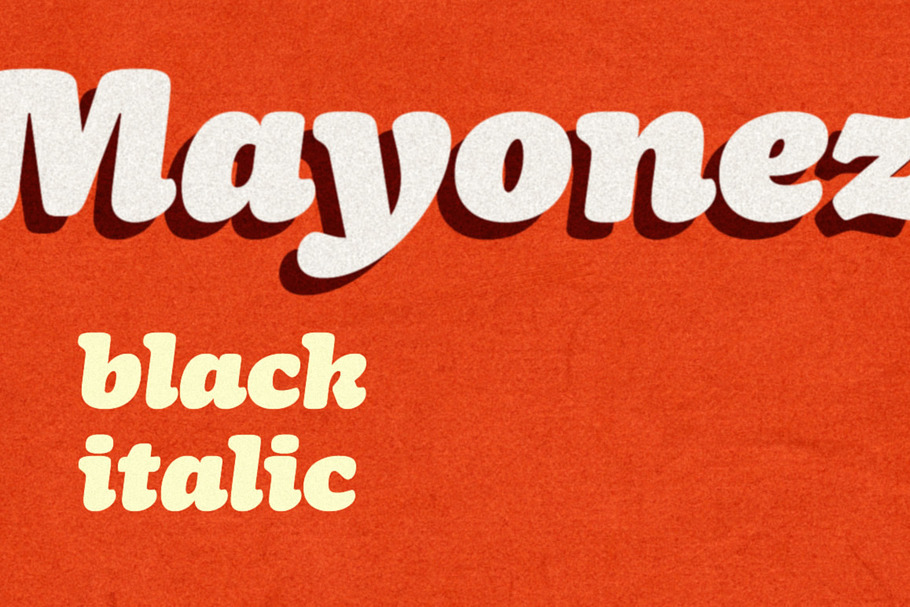 Mayonez black italic in Serif Fonts - product preview 8