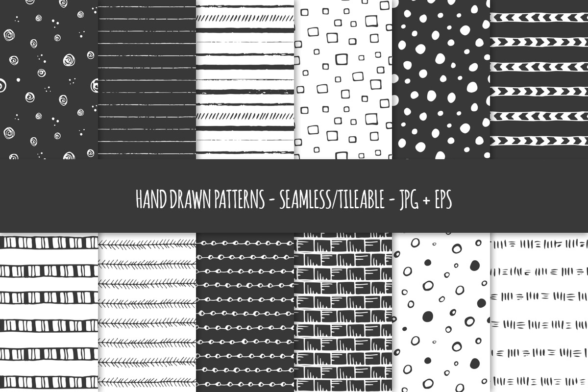 Hand Drawn Seamless Patterns in Patterns - product preview 8