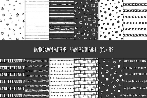 Hand Drawn Seamless Patterns in Patterns - product preview 1