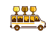 Beer Flight Glass Van Retro