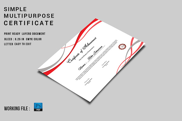 Multipurpose Certificate - V01