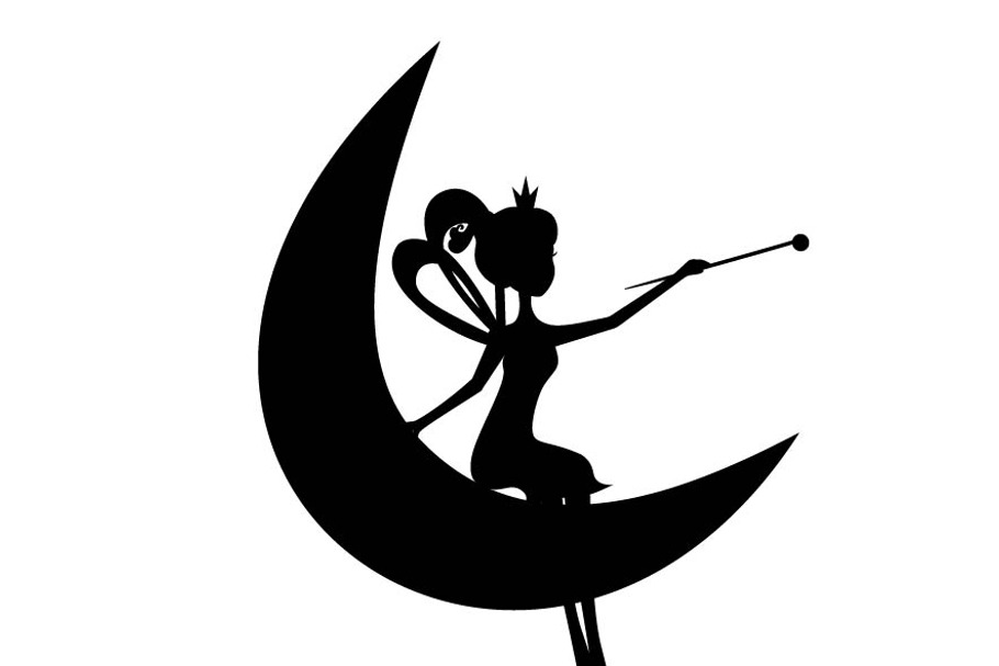 Black silhouette fairy 