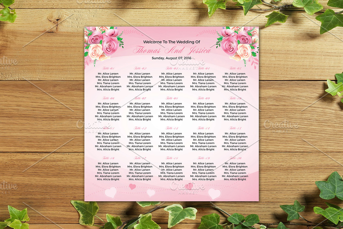 Wedding Seating Chart Template in Stationery Templates - product preview 8
