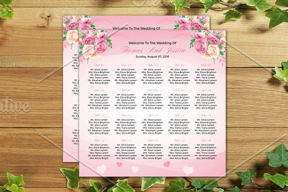 Wedding Seating Chart Template in Stationery Templates - product preview 1