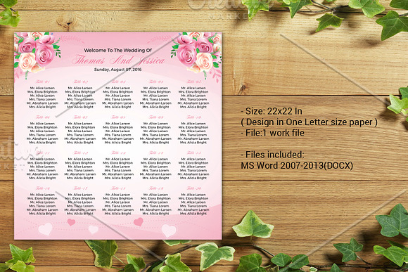 Wedding Seating Chart Template in Stationery Templates - product preview 2