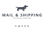 20 Mail & Shipping Vintage Labels