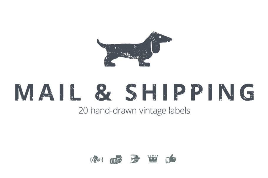 20 Mail & Shipping Vintage Labels in Logo Templates - product preview 8