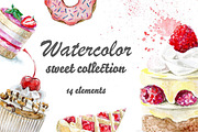 Watercolor sweet collection