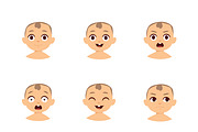 Kid emoji vector set