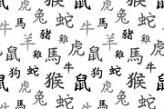 Chinese zodiac symbols pattern