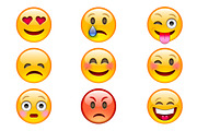 Colorful Emoji Vector Icons.