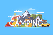 Camping Illustration #1. 50% Off