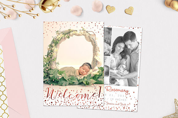 Birth Template | Glitter Fantasy in Card Templates - product preview 3