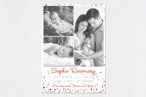 Birth Template | Glitter Fantasy in Card Templates - product preview 5