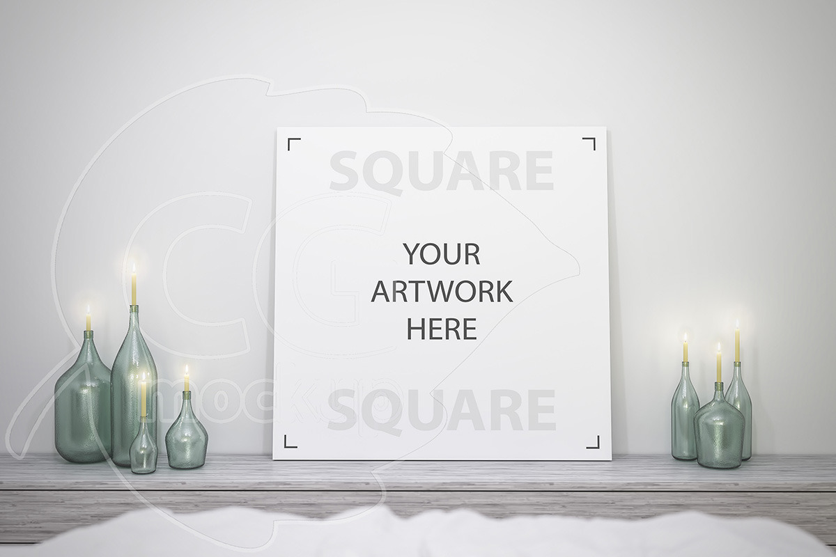 Square canvas mockup close-up in Print Mockups - product preview 8