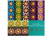 background patterns flora color set