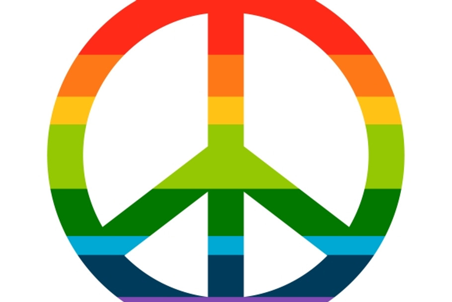 Brightness Rainbow peace symbol in Graphics - product preview 8
