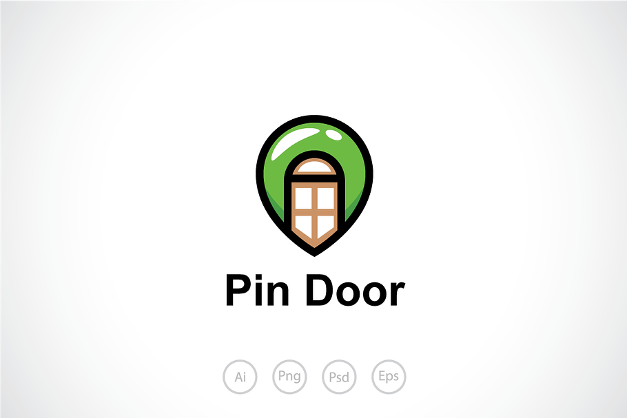 Map Pin Door Logo Template